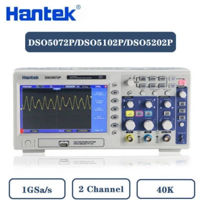 Hantek DSO5072P DSO5102P DSO5202P 70MHZ 100MHZ 200MHz 2CH 1GSa/s Oscilloscope - Image 1 of 4