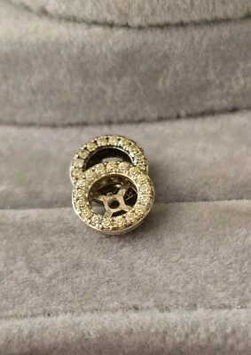 Hidalgo QVC 18k Oro Amarillo/Esterlina Circonita cúbica Plata Mejorador de Chaqueta Para Pendiente de Tachuelas  Foto 1 de 4