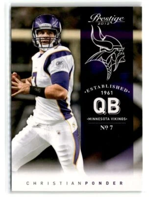 2012 Panini Prestige Football  #106 Christian Ponder  Minnesota Vikings - Image 1 of 2