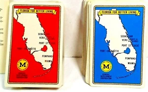 Juego de cartas de doble mazo de Florida rojo sellado y azul conjunto abierto - Imagen 1 de 4