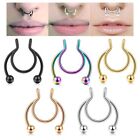 Women Colorful Fashion Gifts Nose Ring Non Piercing Stainless Steel Jewelry