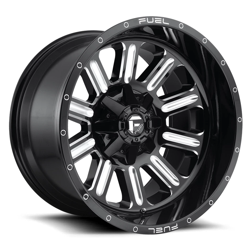 (4) 20x9 Fuel Black & Mill Hardline Wheels 5x139.7 & 5x150 For Ford Jeep GM - Изображение 1 из 3