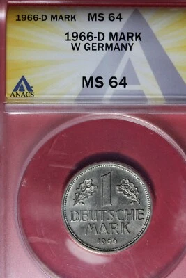 1966 D- MARK ANACS MS64 W GERMANY #B48362 - Image 1 of 2