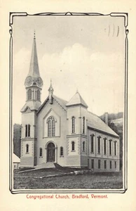 Alte alte Postkarte 1952 der Gemeindekirche Bradford Vermont - Bild 1 von 2