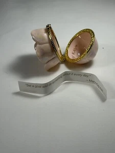 Mary Kay - Ceramic Iridescent Pearl Luster Pink Flower/Rose Hinged Trinket Box - Picture 1 of 5