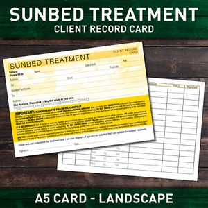 Pack of Client customer record Cards for Sunbed Tanning Salons gyms 18+ - Picture 1 of 6