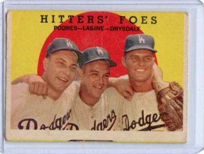 1959 Topps Hitters Foes Los Angeles Dodgers Don Drysdale Podres #262 🚀😳💥 G Foto 1 de 2