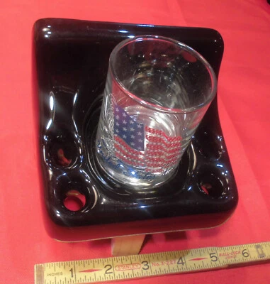 Cepillo de dientes y vaso de cerámica negro brillante/portavasos: nuevo stock como nuevo Foto 1 de 4