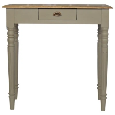 French Style Desk writing office Turned Legs oak solid wood Handmade grey - Image 1 of 4