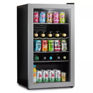 Subcold Under Counter Drinks Fridge 85L Freestanding Glass Door - Super85 Silver - Picture 1 of 14