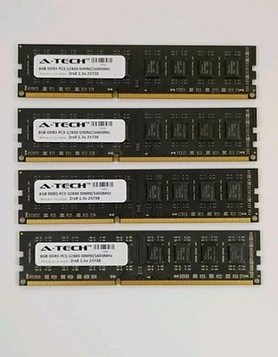 A-Tech 32GB 4x 8GB PC3-12800 Desktop DIMM 240pin DDR3 1600MHz - Image 1 of 4
