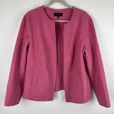 Talbots Women's XL Pink Felted Wool Blend Open Front Jacket Business Casual - Image 1 of 4