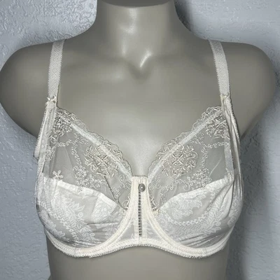 Empreinte Chantilly Underwire Unpadded Bra 38D Lilly Rose Beige Floral Lace - Image 1 of 4