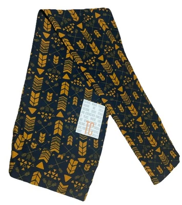 Леггинсы LuLaRoe Chevron Arrow с узором темно-синие темно-золотистые/экрю высокие и пышные TC - Изображение 1 из 4