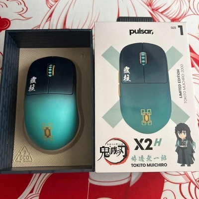 Pulsar X2H mini Tokito Muichiro Demon Slayer Gaming Mouse Blue Anime Japan New - Image 1 of 4