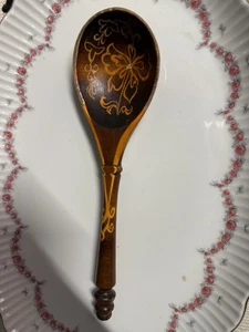 Vintage hand-painted wooden spoon 8.66 Dumas - Picture 1 of 5