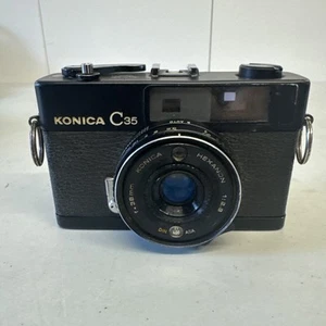 Konica C35 35mm Film Camera, Black, with 38mm F/2.8 Hexanon Lens - Picture 1 of 12