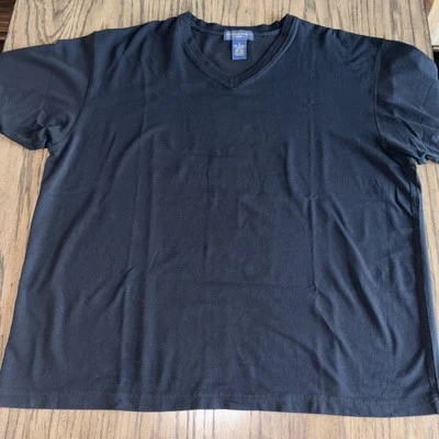 Camiseta Joseph Lyman Algodón Cuello en V Negra Talla Grande Foto 1 de 4