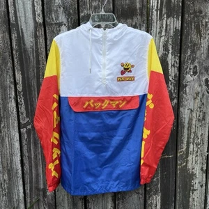 Pac-Man Colorblock Japanese Print Men’s Size Small Windbreaker Jacket Gamer - Picture 1 of 11