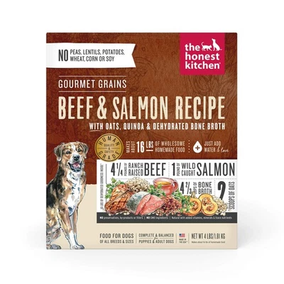 The Honest Kitchen 4Lb Dehydrated Dog Food Beef Salmon Grain Free Nutrition - Image 1 of 4
