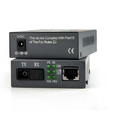 Premium 10/100Mbps Ethernet to Fiber Optic Media Converters - Singlemode 25Km - Image 1 of 4