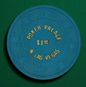 POKER PALACE CASINO NORTH LAS VEGAS $1 CASINO CHIP 1975 - Picture 1 of 4