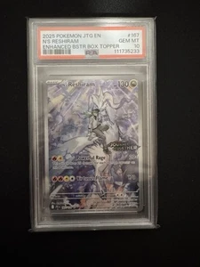 2025 POKEMON JTG EN-JOURNEY TOGETHER ILLUSTRATION RARE #167 N'S RESHIRAM PSA 10 - Picture 1 of 1