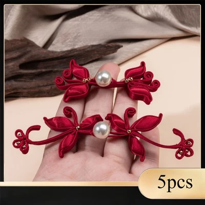 5pcs Chinese Traditional Qipao Buttons Sewing Flower buttons for Hanfu Cheongsam - Image 1 of 4