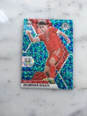 2021 Panini Mosaic Euro Zelimkhan Bakaev RC Peacock SSP Russia - Image 1 of 2