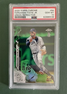 2020 Topps Chrome Ben Baller #84 Fernando Tatis Jr Green Refractor /99 PSA 10 - Image 1 of 2
