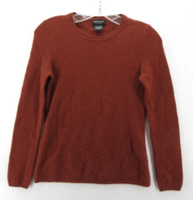 Lord & Taylor Sweater Women Medium Red Cashmere Pullover Crewneck Ribbed Slim - Image 1 of 4