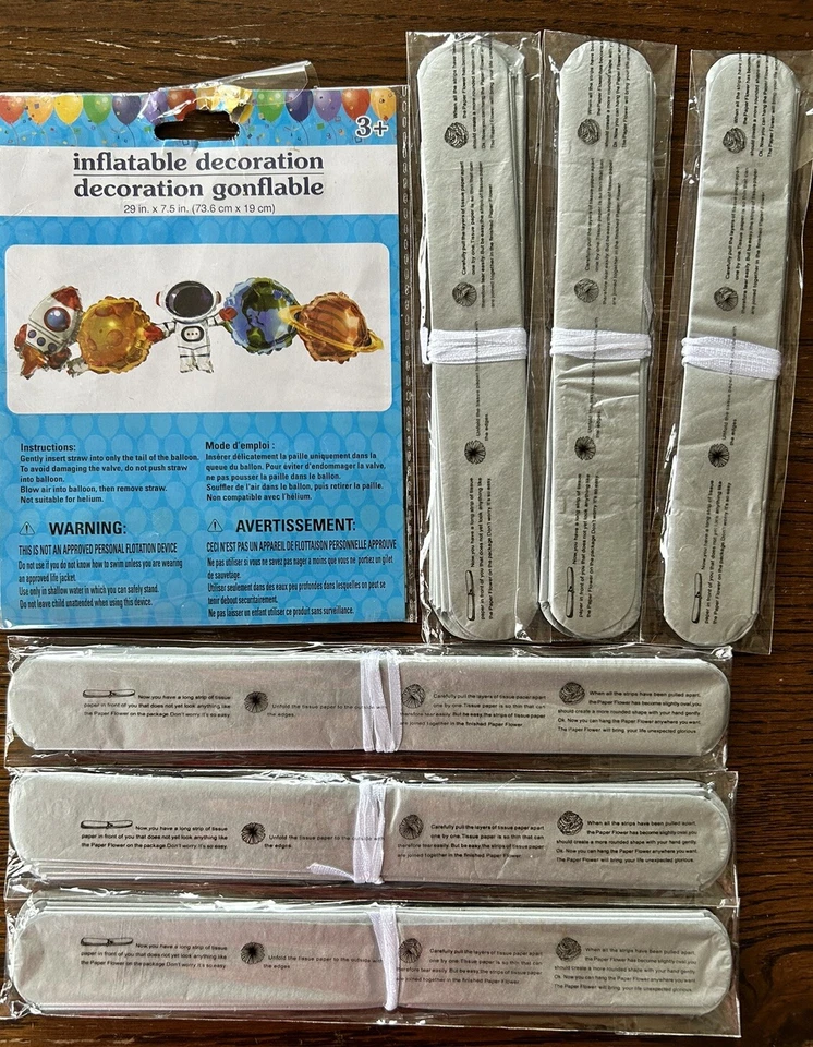 Space Balloon And Tissue Paper Flower Balls - Image 1 of 1