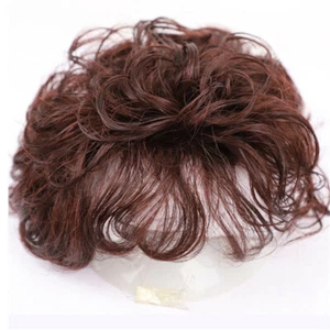 Handgemachte lockige Welle flauschig Remy Echthaar Topper Haarteil Abdeckung Haarausfall - Bild 1 von 12