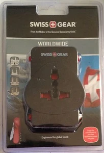 Enchufe adaptador Swiss Gear, en todo el mundo, negro 1 cada uno ~ WJ3172BK ~ envío gratuito - Imagen 1 de 3