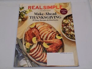 Real Simple Magazine Nov 2021 Pre Make Ahead Thanksgiving Holiday Meal Shortcuts - Picture 1 of 1