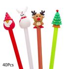 40Pcs/Pack Cute Gel Pens Set Christmas Theme Design 0.5mm Needle Nib