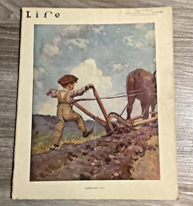 Life Magazine April 8 1920 Boy Plowing Father at War Victor C. Anderson RARE - Picture 1 of 6