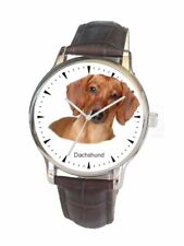 Dachshund Dog Image On The Watch With Leather Strap & Donation to Aspca