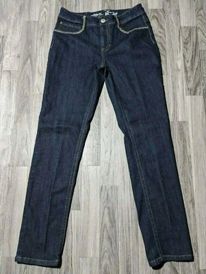 Style & Co Womens Size 4 Studded Embroidered Slim Leg Premium Denim Blue Jeans - Image 1 of 4