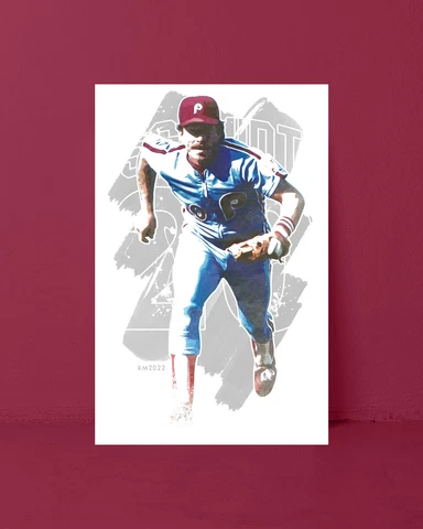 MIKE SCHMIDT watercolor painting art print/poster PHILADELPHIA PHILLIES FREE S&H Cover