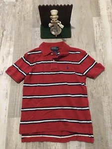 Ralph Lauren Toddler Boys Polo Shirt Red Size 6 Kids Collared Navy Pony - Picture 1 of 4