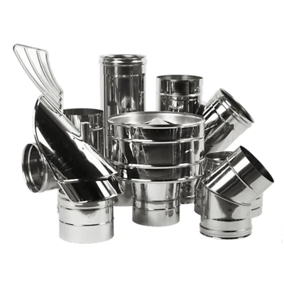 Flue Liner Pipe Stainless Steel Chimney Accessories Bend Cowl Bracket - Image 1 of 2