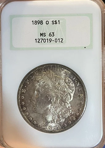 1898-O Fatty/ Green Label! NGC MS63 Morgan Silver Dollar Cover