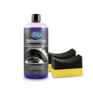 Greased Lightning Brilliant Black 1L + 2 Tyre Sponges - Tyre & Trim Restorer - Picture 1 of 1