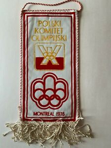 FANION JEUX OLYMPIQUES 76 // POLSKI KOMITET OLIMPIJSKI MONTREAL 1976