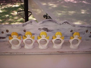 Ceramic angle napkin rings/Vintage Angle Napkin ring/Holiday decor/Napkin holder - Picture 1 of 5