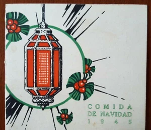 Sanborns, Mexico * Comida De Navidad  1945 Christmas Dinner Menu - Picture 1 of 7