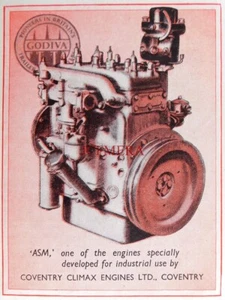 WW2 Coventry Climax 'Z-Type' Engines Advert, Small Original 1944 Print : 666/37 - Foto 1 di 1