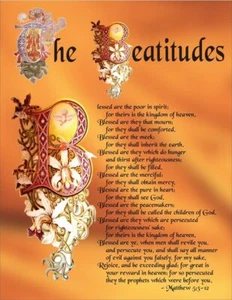 Matthew 5:3-12 - THE BEATITUDES 8" x 10" ready to be framed AN AMAZING PRINT  - Picture 1 of 1