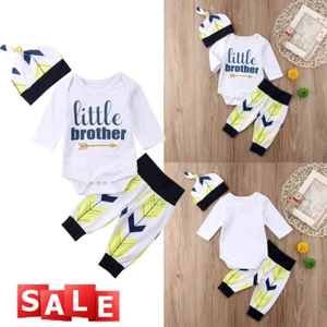 Little Brother Toddler Clothes Outfits T-Shirt Romper Top Pants and Headband Set - Picture 1 of 9